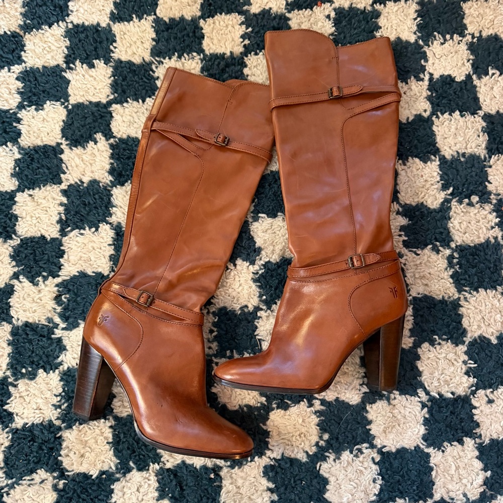 Frye Brown 'Laurie' Zip Tall Boot